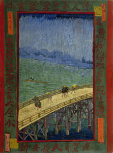 Bro i regn (efter Hiroshige) af Vincent van Gogh, 1887