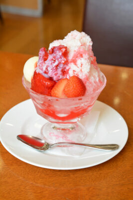 Kakigōri japansk isdessert