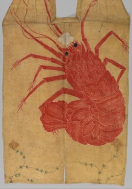 Kyōgen-overvest med en meget stor japansk languster.